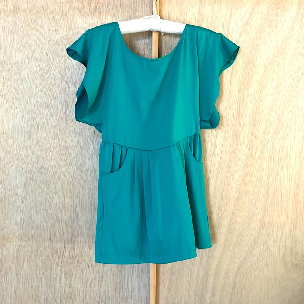 Free people emerald green dress with pockets.